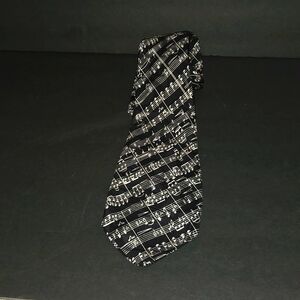 RARE VTG 80s MUSIC NOTES SHEET MR. ALEX CUSTOM SHIRTMAKER BEVERLY HILLS SILK TIE